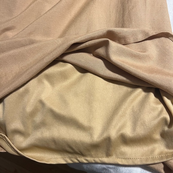 Elegant Tan Spaghetti Strap Dress - Picture 4 of 7